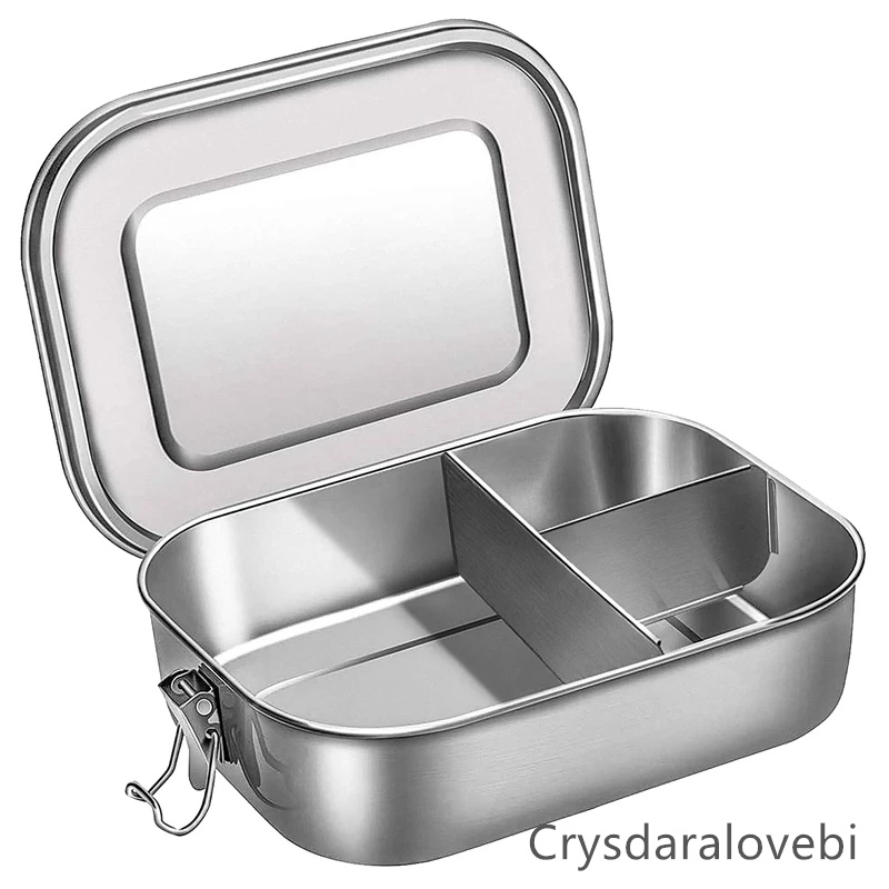 Bento Box Two Tier - 子供用ステンレス製弁当箱,子供用弁当弁当箱,3コンパートメント,食品容器