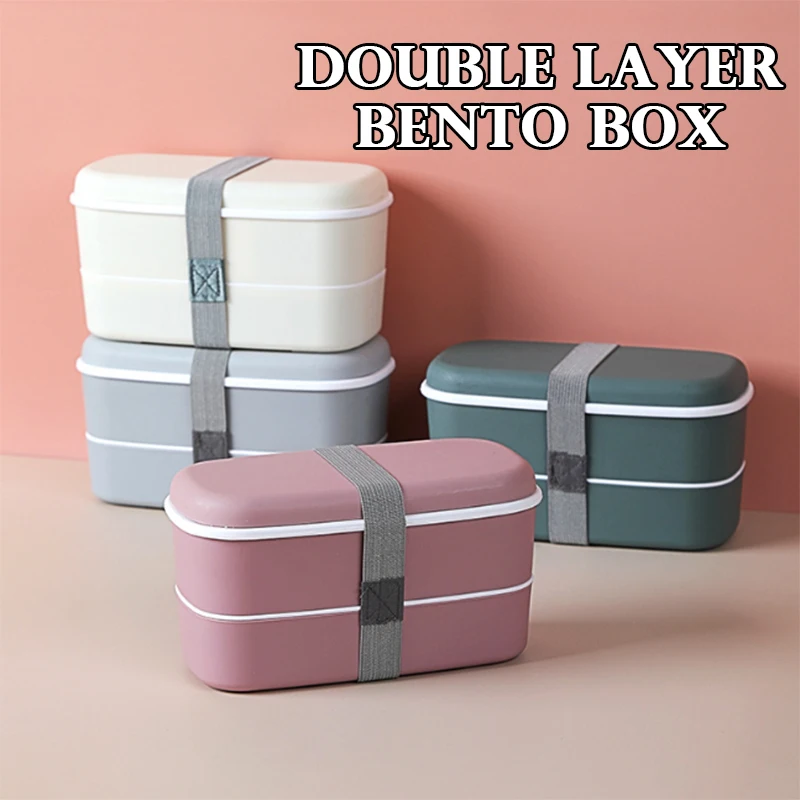 子供のためのポータブル漏れ防止食品ボックス、二層弁当箱、弁当 - Bento Box Two Tier のレビューと価格